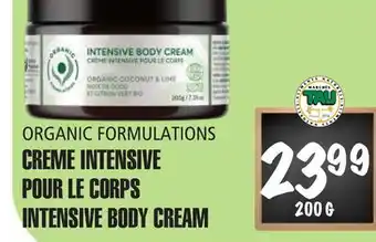 Marches Tau CREME INTENSIVE POUR LE CORPS ORGANIC FORMULATIONS offer