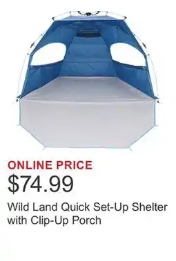 Costco Wild Land Quick Set-Up Shelter with Clip-Up Porch offer