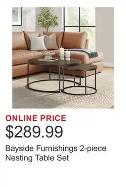 Costco Bayside Furnishings 2-piece Nesting Table Set offer