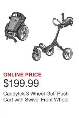 Costco Caddytek 3 Wheel Golf Push Cart with Swivel Front Wheel offer