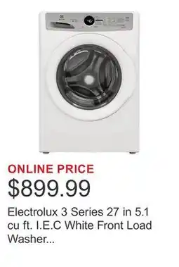 Costco Electrolux 3 Series 27 in 5.1 cu ft. I.E.C White Front Load Washer with LuxCare Wash System offer