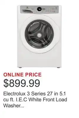 Costco Electrolux 3 Series 27 in 5.1 cu ft. I.E.C White Front Load Washer with LuxCare Wash System offer
