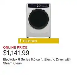 Costco Electrolux 6 Series 8.0 cu ft. Electric Dryer with Steam Clean offer
