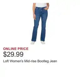Costco Loft Women's Mid-rise Bootleg Jean offer