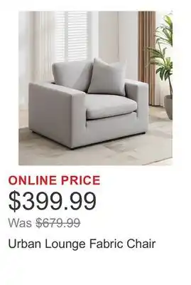 Costco Urban Lounge Fabric Chair offer