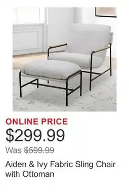 Costco Aiden & Ivy Fabric Sling Chair with Ottoman offer