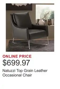 Costco Natuzzi Top Grain Leather Occasional Chair offer