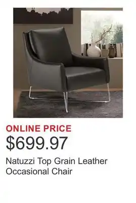 Costco Natuzzi Top Grain Leather Occasional Chair offer