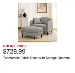Costco Thomasville Fabric Chair With Storage Ottoman offer