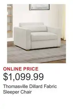Costco Thomasville Dillard Fabric Sleeper Chair offer