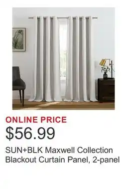 Costco SUN+BLK Maxwell Collection Blackout Curtain Panel, 2-panel offer