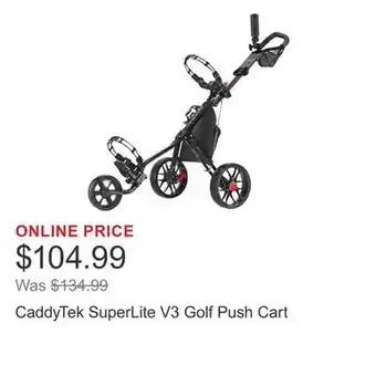 Costco CaddyTek SuperLite V3 Golf Push Cart offer