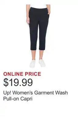 Costco Up! Women's Garment Wash Pull-on Capri offer