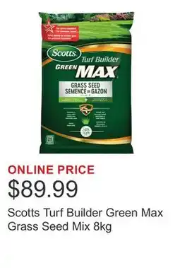 Costco Scotts Turf Builder Green Max Grass Seed Mix 8kg offer