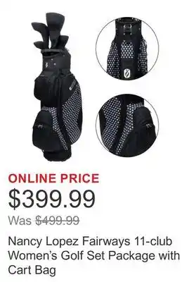 Costco Nancy Lopez Fairways 11-club Women's Golf Set Package with Cart Bag offer