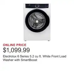 Costco Electrolux 6 Series 5.2 cu ft. White Front Load Washer with SmartBoost offer