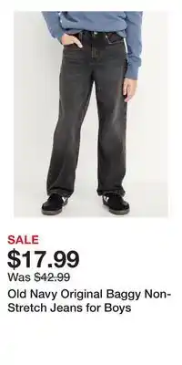 Old Navy Old Navy Original Baggy Non-Stretch Jeans for Boys offer
