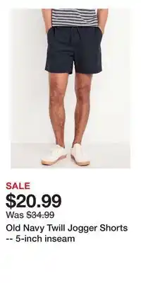 Old Navy Old Navy Twill Jogger Shorts -- 5-inch inseam offer