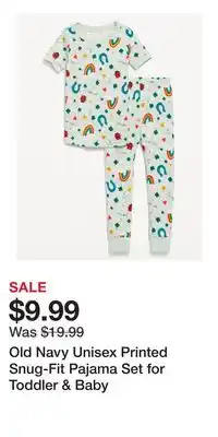 Old Navy Old Navy Unisex Printed Snug-Fit Pajama Set for Toddler & Baby offer