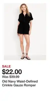 Old Navy Old Navy Waist-Defined Crinkle Gauze Romper offer