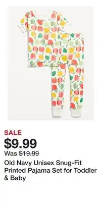 Old Navy Old Navy Unisex Snug-Fit Printed Pajama Set for Toddler & Baby offer