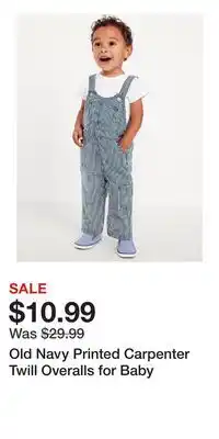 Old Navy Old Navy Printed Carpenter Twill Overalls for Baby offer
