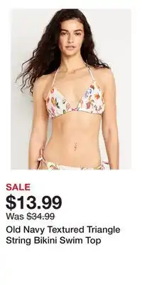 Old Navy Old Navy Textured Triangle String Bikini Swim Top offer