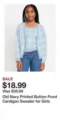 Old Navy Old Navy Printed Button-Front Cardigan Sweater for Girls offer