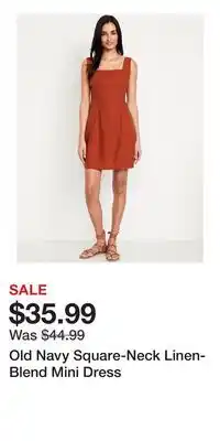 Old Navy Old Navy Square-Neck Linen-Blend Mini Dress offer
