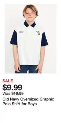 Old Navy Old Navy Oversized Graphic Polo Shirt for Boys offer