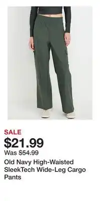 Old Navy Old Navy High-Waisted SleekTech Wide-Leg Cargo Pants offer