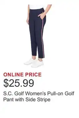 Costco S.C. Golf Women's Pull-on Golf Pant with Side Stripe offer
