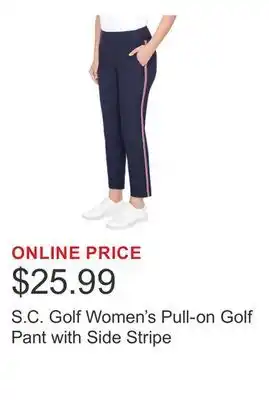 Costco S.C. Golf Women's Pull-on Golf Pant with Side Stripe offer