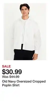 Old Navy Old Navy Oversized Cropped Poplin Shirt offer