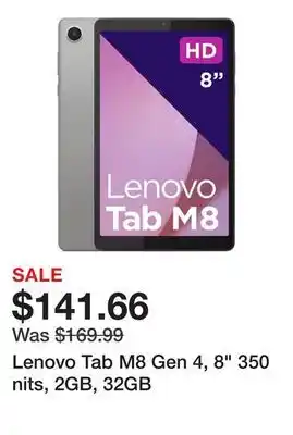 Newegg Lenovo Tab M8 Gen 4, 8 350 nits, 2GB, 32GB offer