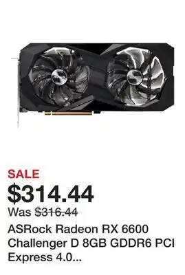 Newegg ASRock Radeon RX 6600 Challenger D 8GB GDDR6 PCI Express 4.0 Graphics Card RX6600 CLD 8G offer