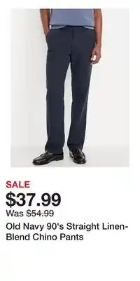 Old Navy Old Navy 90's Straight Linen-Blend Chino Pants offer
