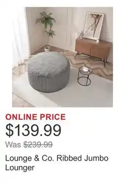 Costco Lounge & Co. Ribbed Jumbo Lounger offer
