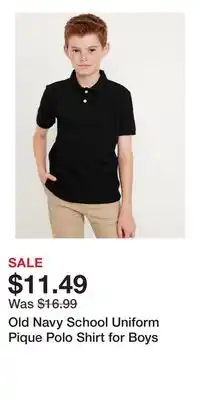Old Navy Old Navy School Uniform Pique Polo Shirt for Boys offer