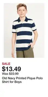 Old Navy Old Navy Printed Pique Polo Shirt for Boys offer