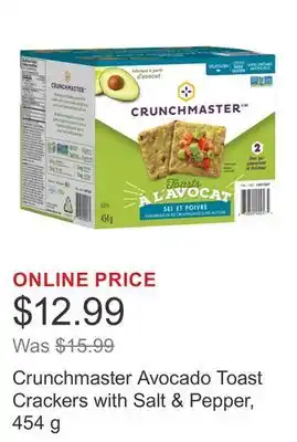 Costco Crunchmaster Avocado Toast Crackers with Salt & Pepper, 454 g offer