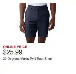 Costco 32 Degrees Men's Twill Tech Short offer