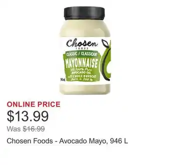 Costco Chosen Foods - Avocado Mayo, 946 L offer