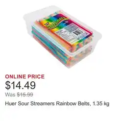 Costco Huer Sour Streamers Rainbow Belts, 1.35 kg offer