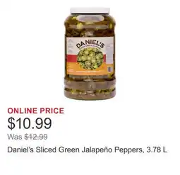 Costco Daniel's Sliced Green Jalapeño Peppers, 3.78 L offer