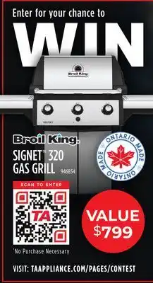 TA Appliances & Barbecues BROIL KING SIGNET 320 GAS GRILL offer