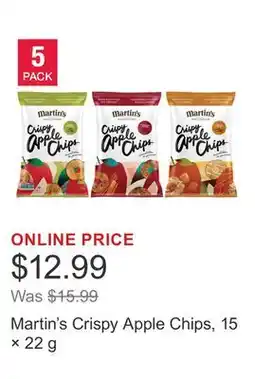 Costco Martin's Crispy Apple Chips, 15 × 22 g offer