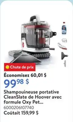 Walmart Shampouineuse portative CleanSlate de Hoover avec formule Oxy Pet 32 oz offer