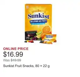 Costco Sunkist Fruit Snacks, 80 × 22 g offer
