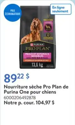Walmart Nourriture sèche Pro Plan de Purina One pour chiens offer